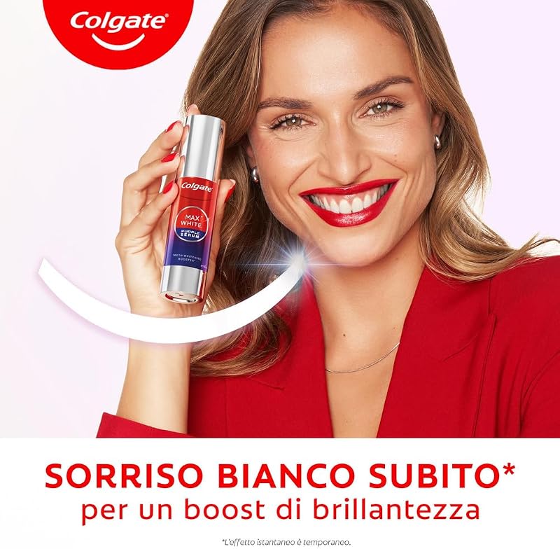 Max White Purple Serum 40ml, Booster Sbiancante Denti istantaneo, Sbianca istantaneamente, Formula a doppia azione per denti bianchi, tecnologia correzione immediata del colore