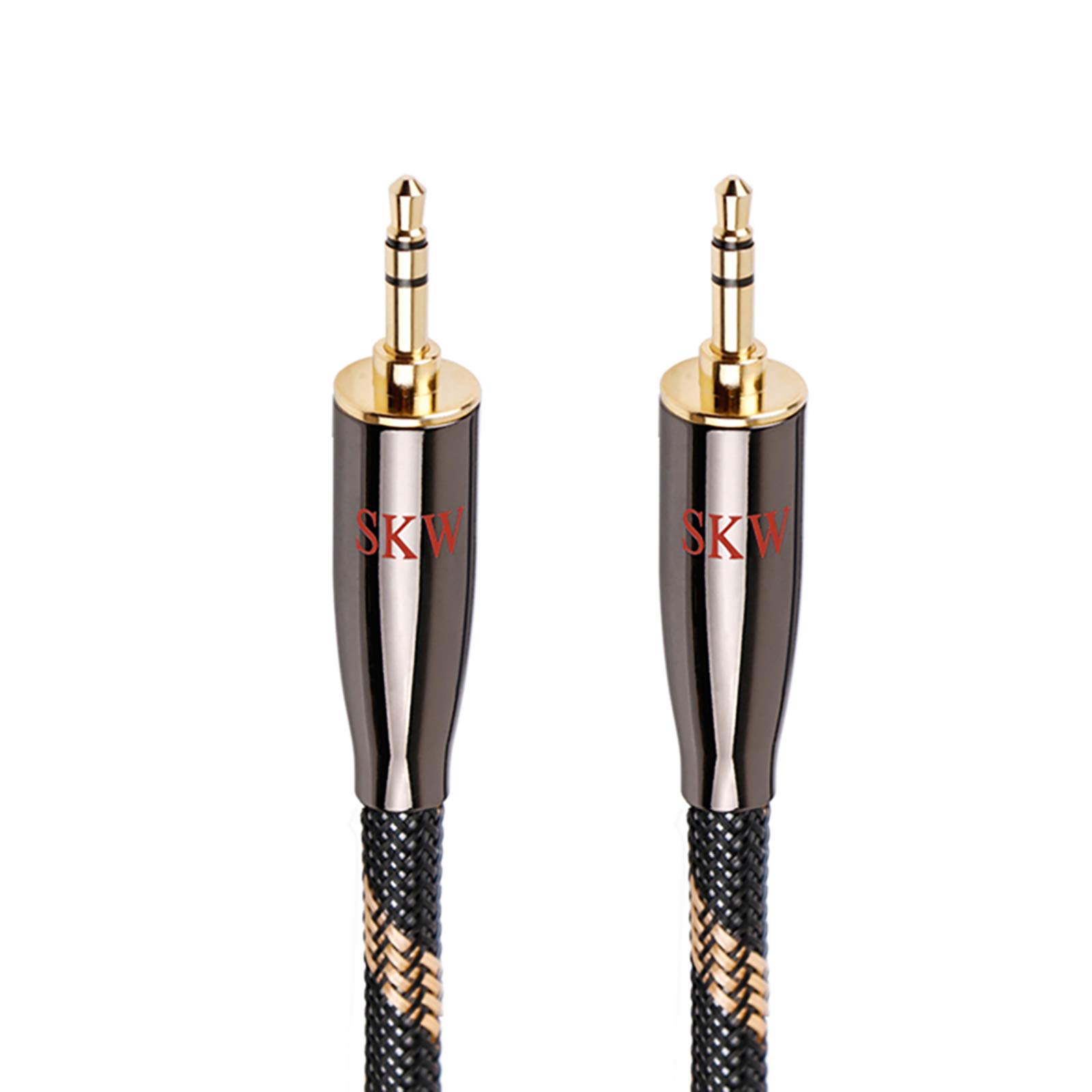SKW Audiophiles AUX Cable 3.5mm Male to Male with Outside Diameter 6.8mm Stereo Audio Cable 2 Metre, Nylon