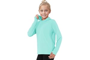 Somaibo Girls Rash Guard Shirts Boys Long Sleeve Quick Dry Swim Shirts UPF 50+ Sun Protection Hoodie for Kids