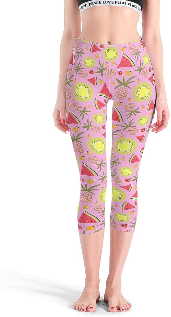 Girls Solid Color Leggings Printed Colorful Yoga Pants Soft Tights