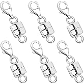 Qulltk Magnetic Necklace Clasp with Lobster Clasp 18K Gold and Silver Magnetic Jewelry Clasps for Necklaces Extender Bracelet Clasps and Closures