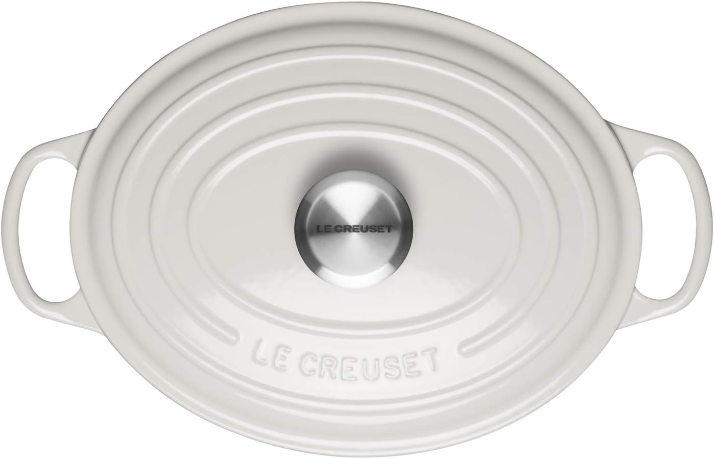 Le Creuset LS2502-2916SS Enameled Cast Iron 5 Quart Signature Oval Dutch Oven, White, 5 qt - Image 3