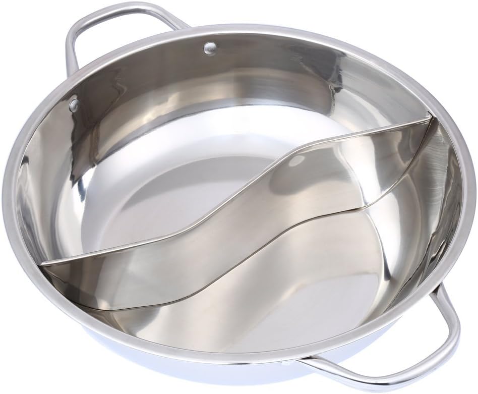 New 28cm Stainless Steel Hot Pot Twin Divided Cookware Induction Little  Sheep Pot Hot Pot Ruled Compatible Cooking Tools : Amazon.co.uk: Home &amp;  Kitchen