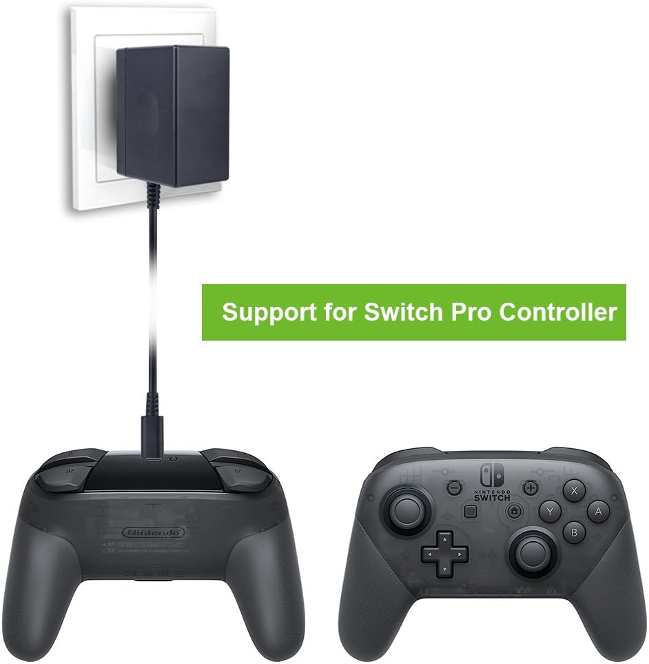 AC Adapter Charger for Nintendo Switch, YCCTEAM Switch Charger AC Adapter Power Supply 15V 2.6A Fast Charging Kit for Switch Dock /Switch Lite and Pro Controller (Support TV Mode),Black: Electronics