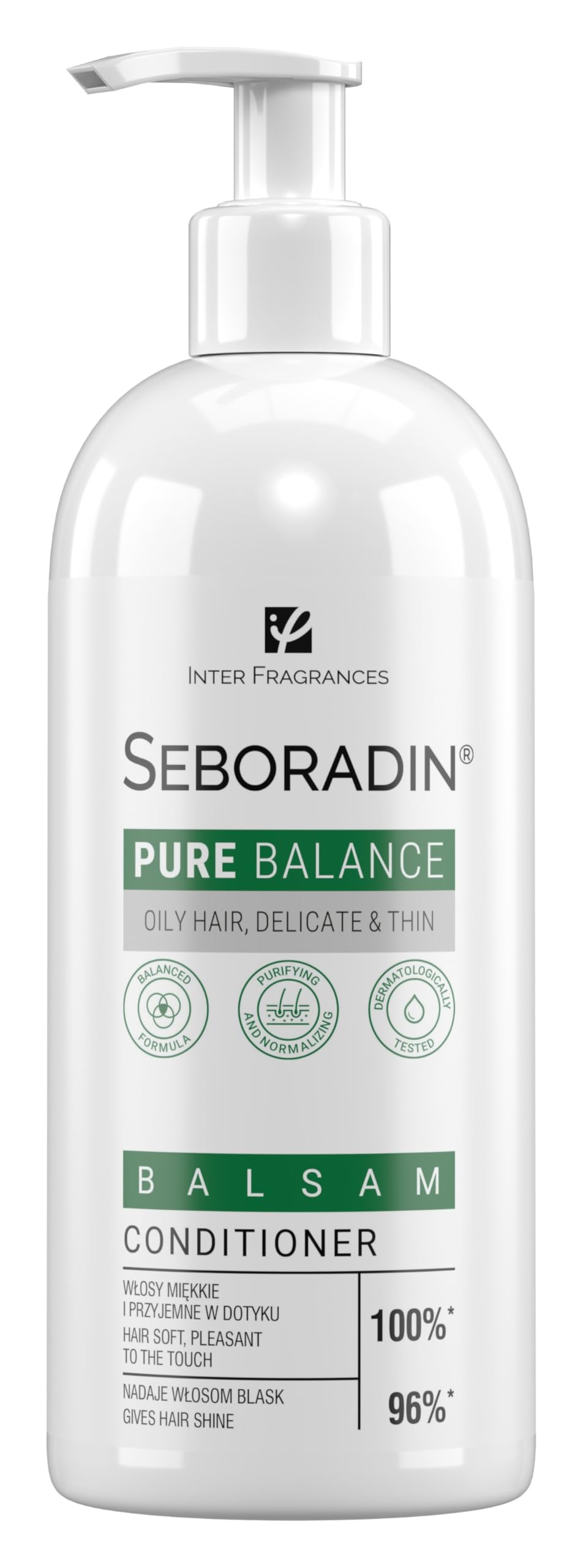 Seboradin Hair Conditioner For Thin Fine Hair Prone To Greasiness Moisturizing Volumizing Smoothing Inulin Jojoba Oil Vegetable Glycerin Pure Ballance 400 ml