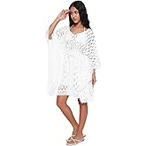 Kashri Women's Swimsuit Cover Up Beach Fashion Light Weight Elegant White Cotton Resort Wear Tunic Kaftan Bathing suit Bikini