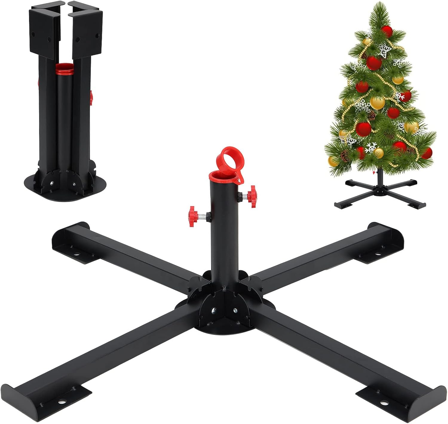 Tree Stands - Christmas Tree Stand for Artificial Trees, Folding Christmas Tree Stand Base for Artificial Xmas Trees 4 to 8FT and 1.4” Pole