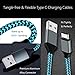 Aupek AK-294 Type C cable Extra Long Nylon Braided Fast Charger USB to USB C Cord Compatible Samsung Galaxy Note S8 S9 All Type C Device (10Ft, Blue)