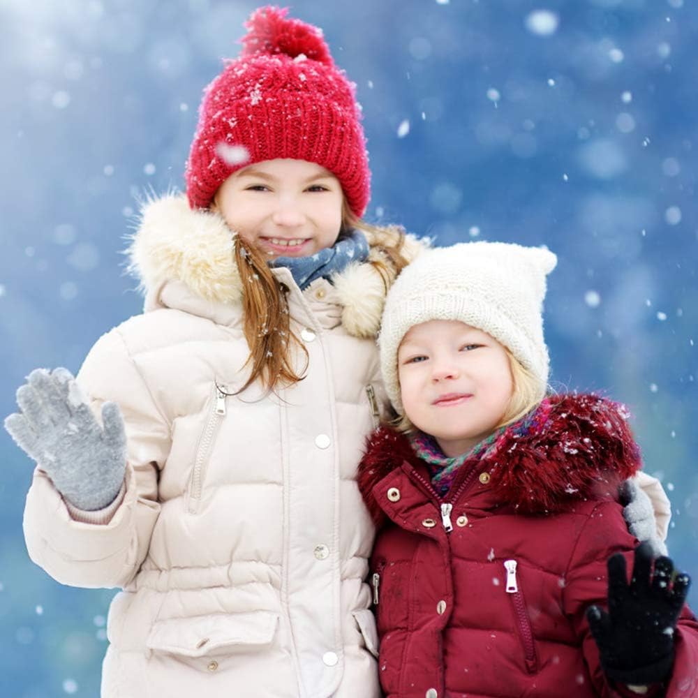 ONESING 5 Pairs Kids Gloves Kids Knit Gloves Winter Stretchy Knit Gloves Solid Finger Gloves for Girls Boys: Clothing