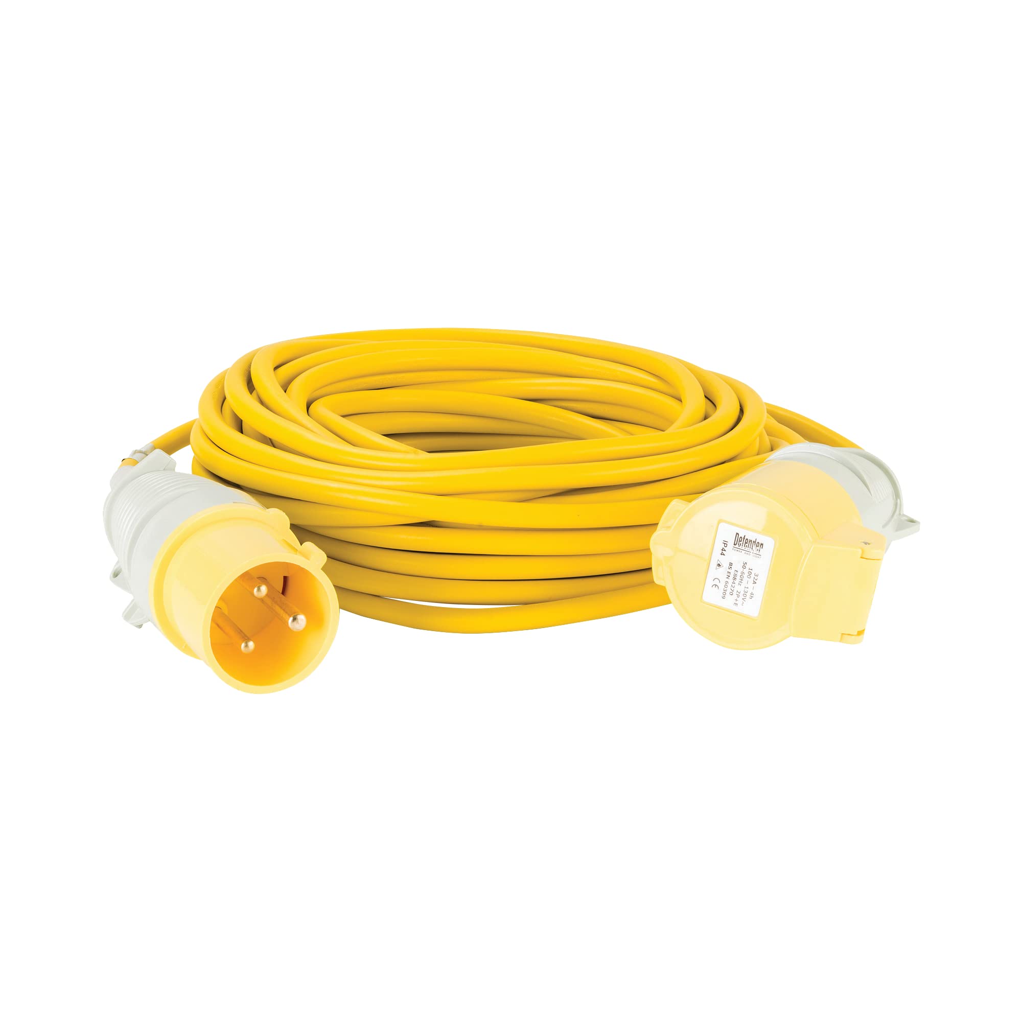 Defender Extension Lead Yellow 2.5mm2 32A 14m 110V (E85235)