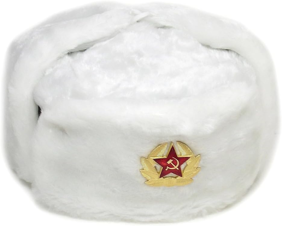 RussianOrnamentsHat Russian Soviet Army Special Winter Fur Military Ushanka WH Size L