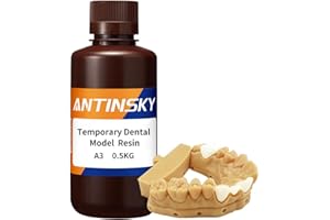 Antinsky Temporary Dental Model Resin for DLP LCD 3D Printer Resin 405nm High Precision High Hardness Fast Cure Time Teeth Textured Appearance Teeth Color A3 500g
