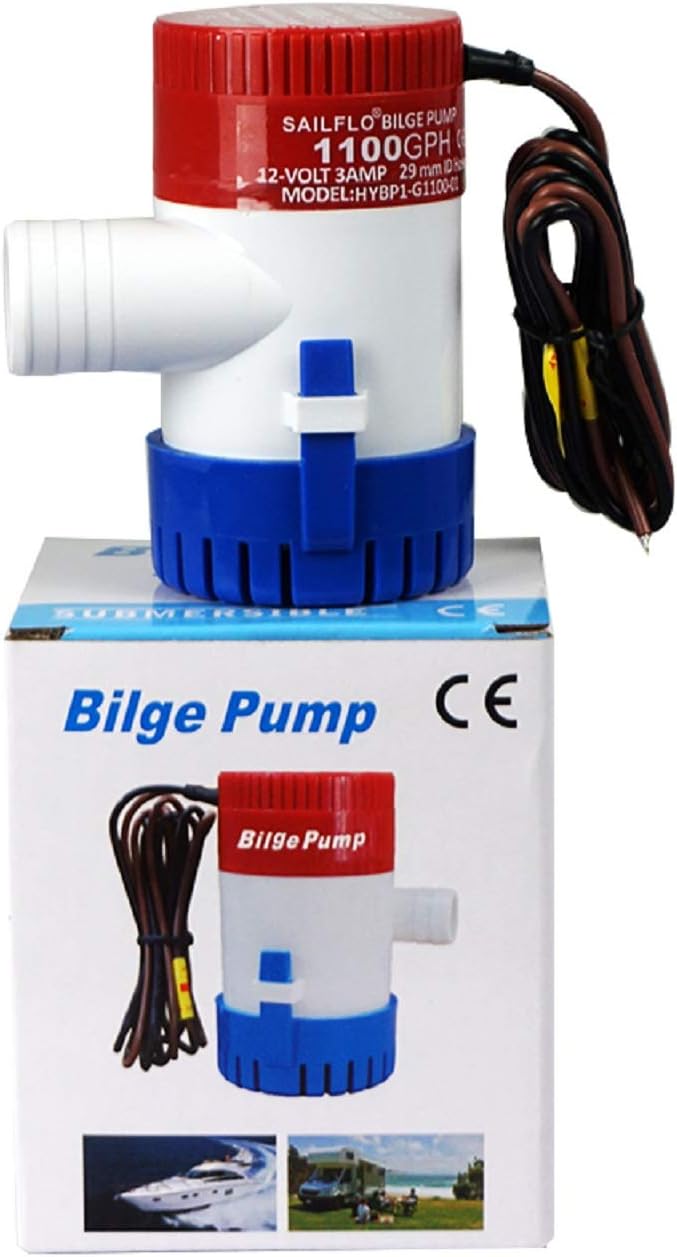 boat livewell parts on Amazon Com Eco Worthy 1100gph 12v Marine Electric Bilge Pump For Boat Caravan Rv Submersible Non Automatic Home Improvement
