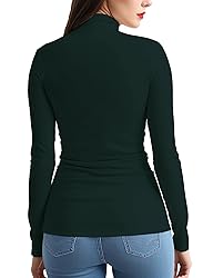 Womens Long Sleeve Turtleneck T-Shirts Mock Neck