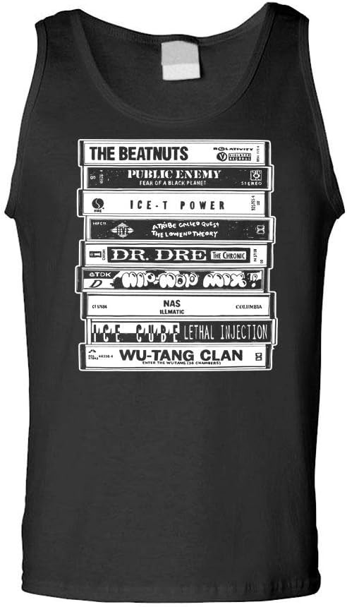 Hood Ornaments Hip HOP Artists Cassettes Old School Rap - Tank Top