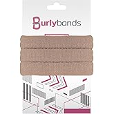 Burlybands Large Hair Ties for Thick, Heavy or Curly Hair - Non-Slip, Non-Damage, Seamless Women's Ponytail Scrunchies - Lt Brown, 3 Pcs