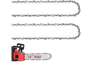 FIFCHALL 10 Inch Chainsaw Chain R40 .043'' Gauge 3/8" LP Pitch 40 Drive Links, 10-inch Replacement Chains Fits for Ryobi, Worx, Echo and More - 2 Chains
