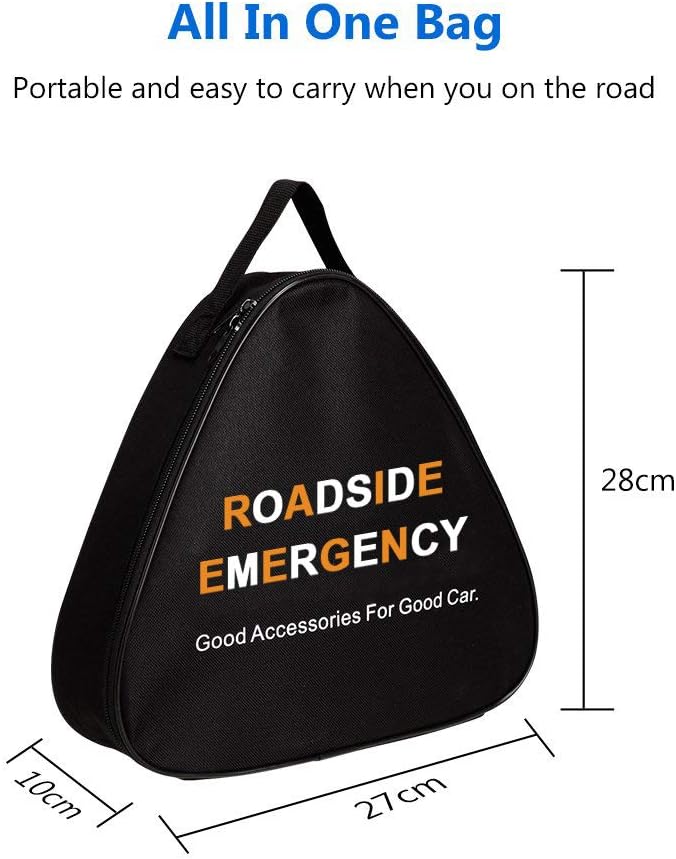 Sailnovo Car Emergency Kits, Multifunctional Roadside Assistance Auto Safty Kit ,First Aid Kit, Jumper Cables, Tow Rope, Triangle, Flashlight, Safety Hammer and More Ideal Survival Pack Accessories: Automotive