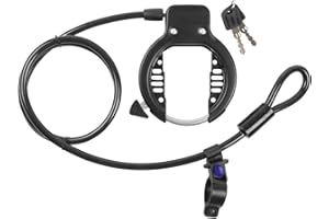 M-Wave Frame Lock with Cable Ring Loop, Black, 5 feet x 10 mm