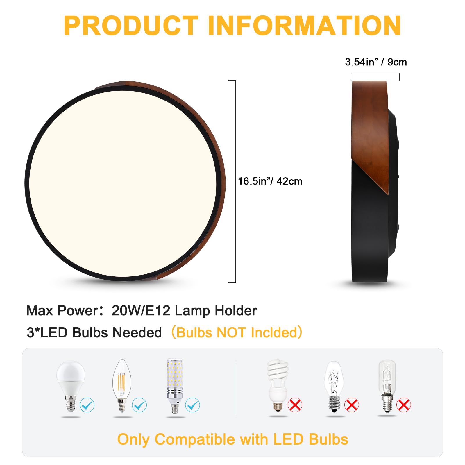 YUMPAUG Modern Black Flush Mount Ceiling