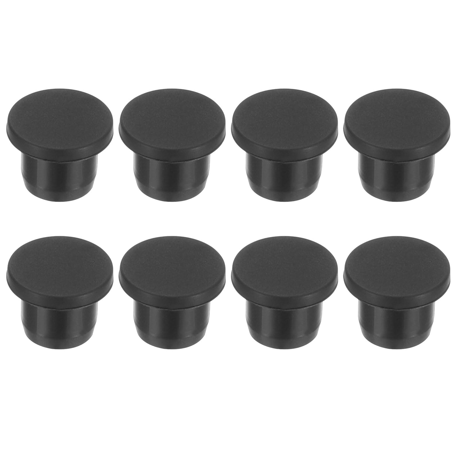 PATIKIL 12mm Diameter Rubber Hole Plugs, 8 Pcs Silicone Rubber Round Hole Stoppers, Black