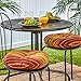 Greendale Home Fashions Round Indoor/Outdoor Bistro Chair Cushion, Kinnabari Stripe, 15-Inch, Set of 2
