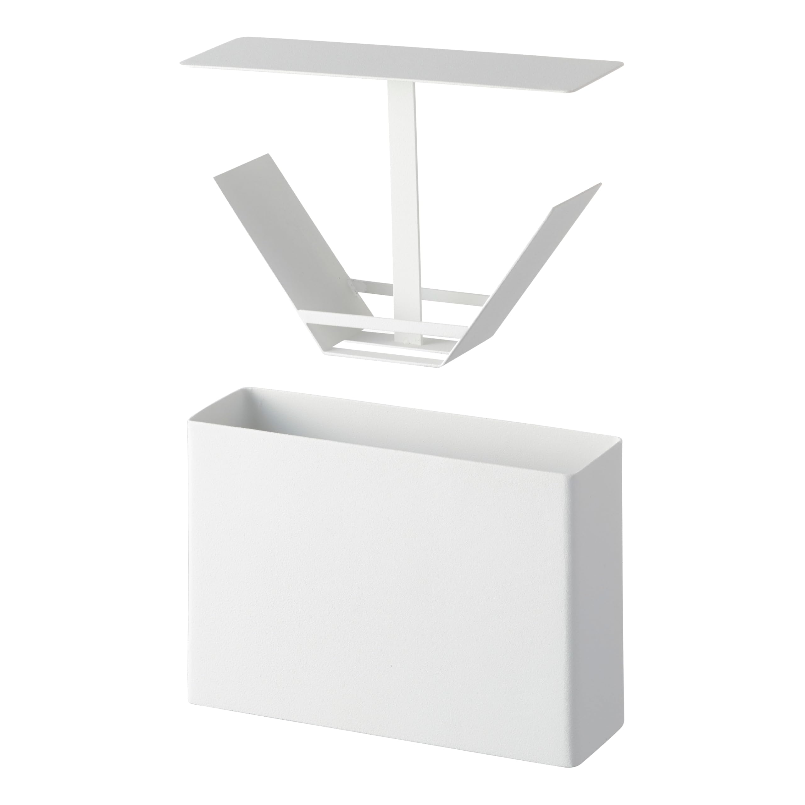 YAMAZAKI 3817-P Container Coffee Filter Case for Home-Kitchen Storage Holder, Steel, White/Opulent Garden