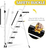 KINGRACK Folding 5-Step Ladder 800 lbs Capacity Safe Lock Handrail Tool Tray view 5