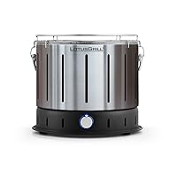  Lotusgrill Lotusgrill silber klein Edelstahl Stahl Kunststoff Balkon Camping Picknick 1-flammig ✔ rund ✔ tragbar rauchfrei ✔ Grillen mit Gas ✔ für den Tisch 