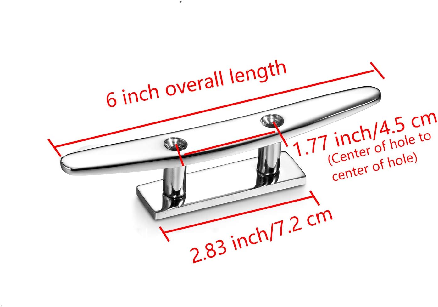 GANGUOLA Boat Cleat 6 Inch Open Base 2 Pack, Dock Cleat Heavy Duty 316 Stainless Steel，Curtain Tie, Hook, Include Installation Accessories 316 Screws : Sports & Outdoors
