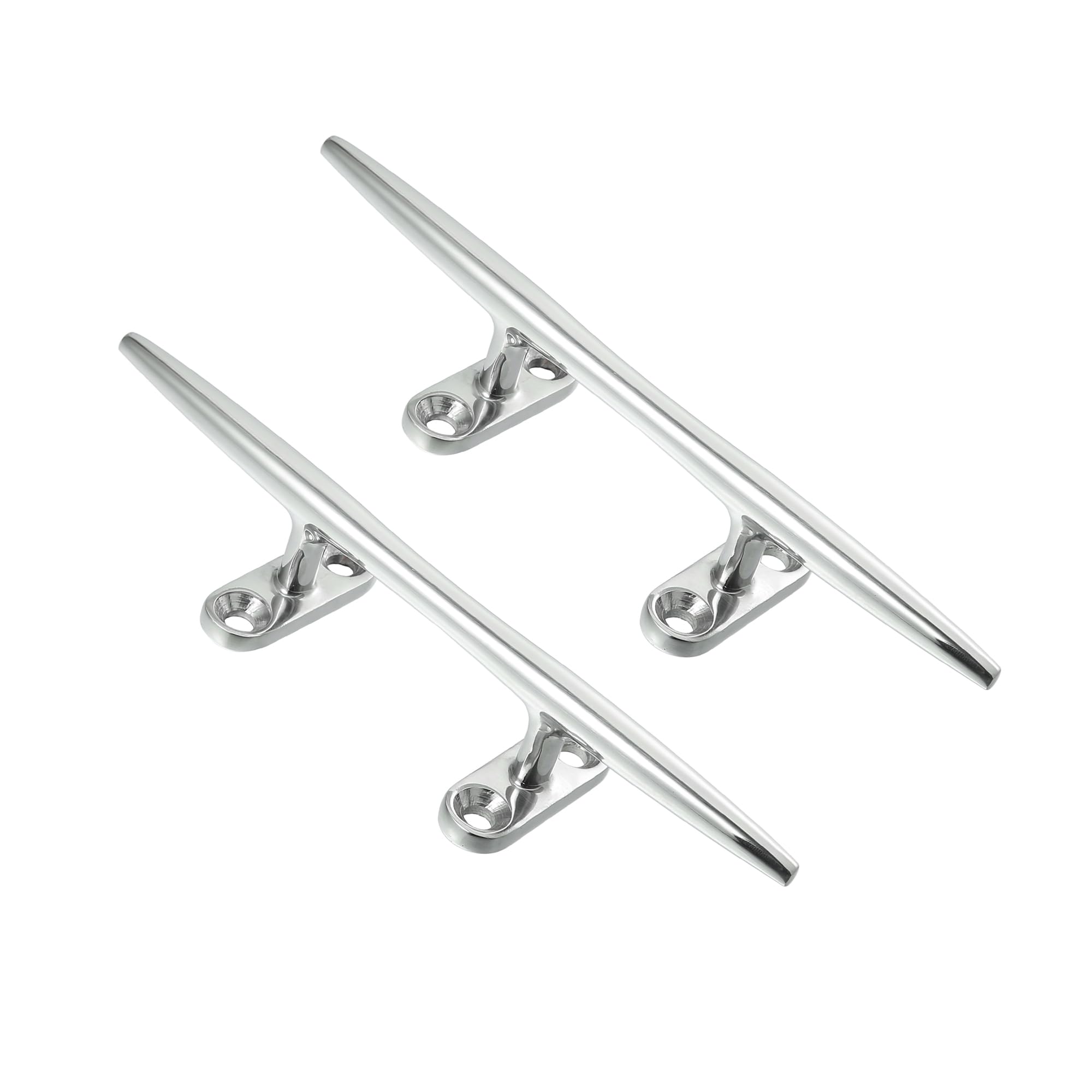 Motoforti Universal Boat Rope Cleat,Stainless Steel, Silver Tone, 2 Pc
