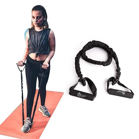 Fitup Life Resistance Toning Tube with Cover for Different Strengths {Grey (6x9x1200 mm), Black (5x10x1200 mm), Orange (5x12x1200 mm)} (Imported)