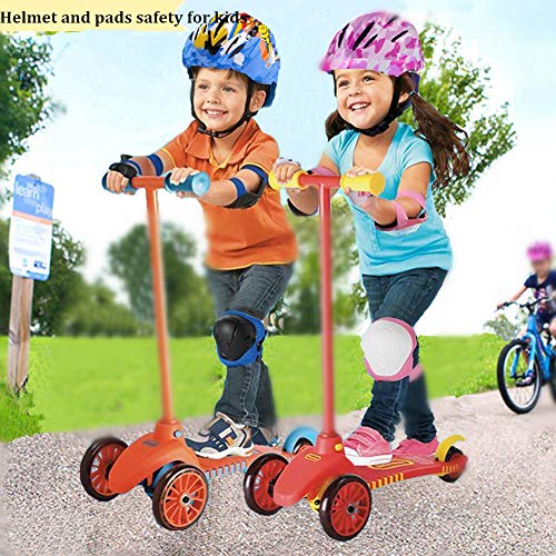 Atphfety Kids Helmet Set,Toddler Helmet Knee Elbow Pads Wrist Guards Adjustable Bike Skating Skateboard Cycling Scooter Rollerblading Helmet for Boys Girls