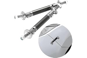 KVAEY 45mm Car Bumper Protector Splitter Strut Rod, Adjustable Front Rear Bumper Lip Strut Brace Rod, Carbon Fiber Universal Bumper Support Bars Fasteners Lever, Car Accessories (Silver)