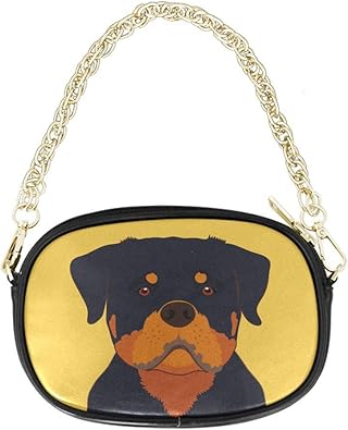 Amazon Com Custom Chain For Purse Pu Leather Rottweiler Dog Tote Bag Chain Chain Shoulder Bag Small Chain Purse With Metal Chain Strap For Women Shoes