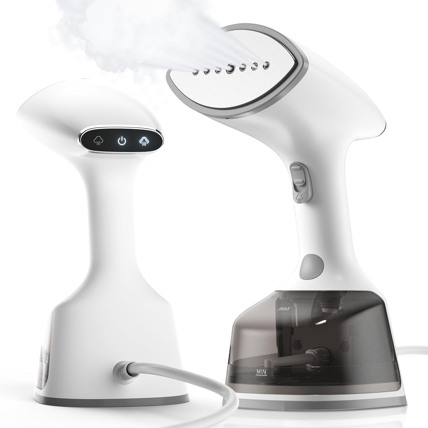 Upgrade Steamer for Clothes,1500W 30s Quick Heat Handheld Clothes Steamer,Fabric Wrinkles Remover Garment Steamer with Smart LCD,2 in 1 Clothing Iron with 300ml Tank and Fabric Brush,Auto-Off
