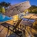 Giantex 9ft Outdoor Patio umbrella with Solar Lights, Table Market Umbrella with Crank and Push-button Tilt System, Solar LED Lighted Patio Umbrella for Backyard Deck Pool Beach (Tan)
