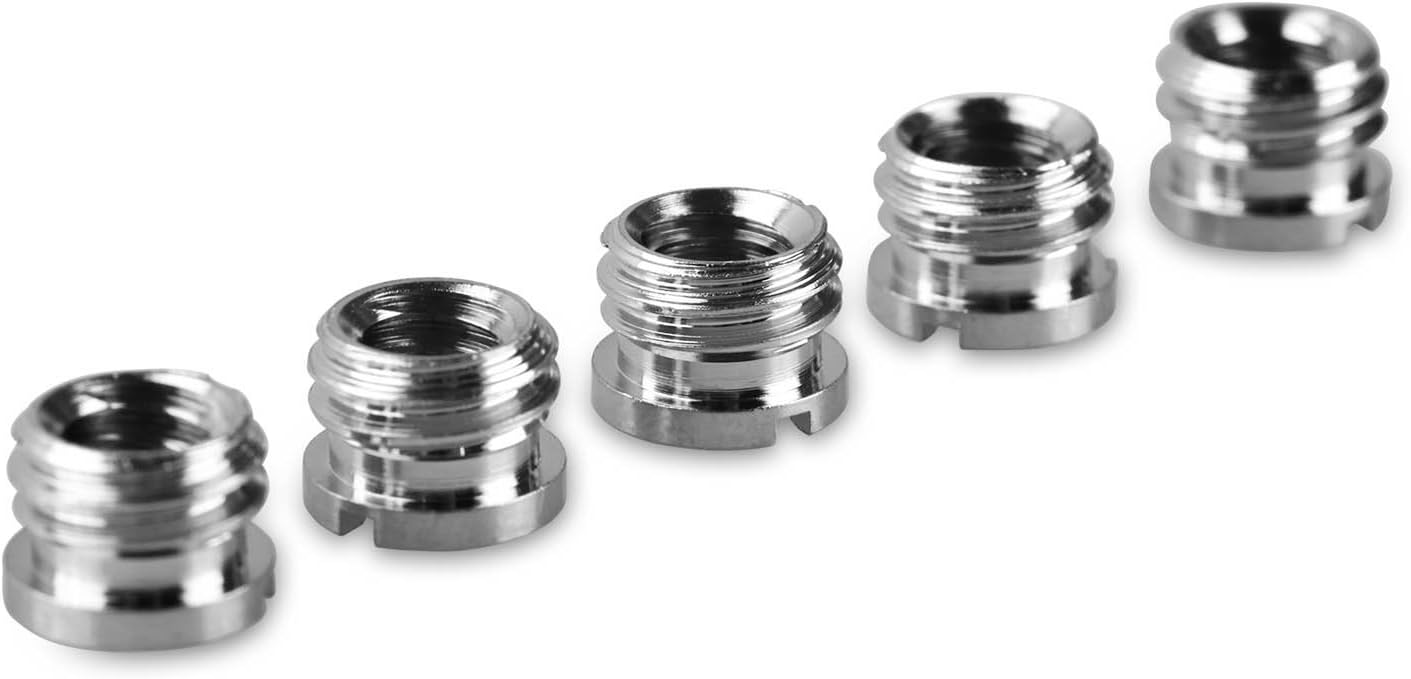 SMALLRIG 1/4" to 3/8" Convert Screw Adapter (5 pcs) - 1610, Black