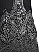 PrettyGuide Women's 1920s Vintage Beaded Fringed Inspired Black Flapper Dress XL Black