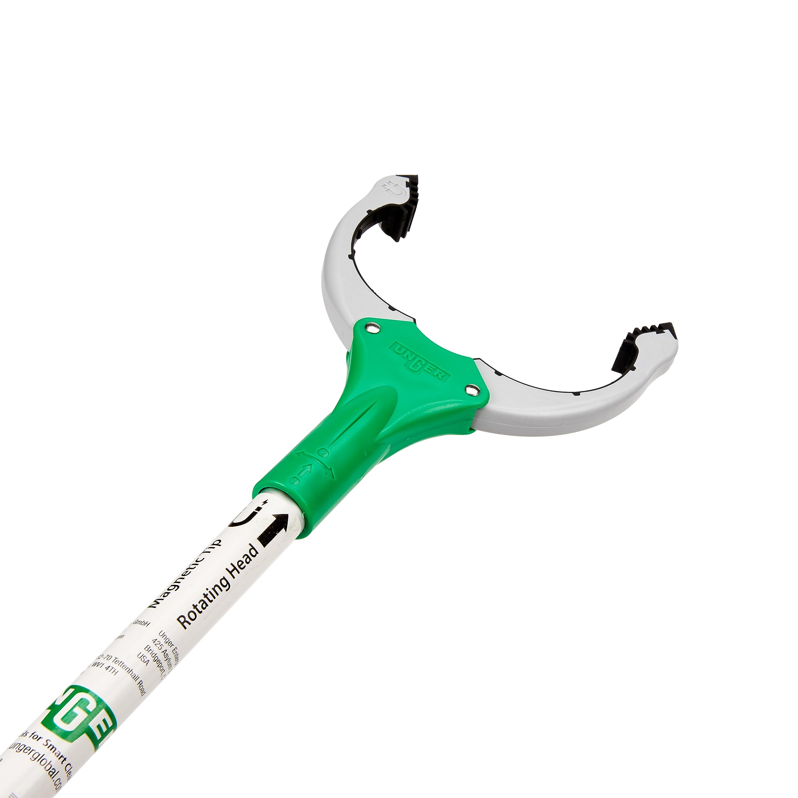 UNGER NT060 NiftyNabber Trigger Grip Litter Picker - Trash Rubbish Picker Grabber 60cm - Multi-Purpose Reacher Grabber Stick - Magnetic Claw with Rubber Grip, Green — image 1