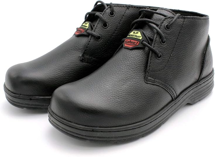 Laforst Mens Black Leather Slip Resistant Waiter Ankle High Boots Shoes