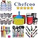 Lunch Box Vacuum Container by Chefcoo Keep Your Food Warm with Double Walled 2 Flask Thermos Jars (1.3Lt) - Easy Carrying Bag - Best for School, Work, Travel, Hiking, Camping, Picnics
