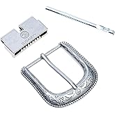 DJCAIZYY 1.5”(40 mm) Belt Buckle Replacement Western Cowboy Single Prong Buckle Men's and Women's Vintage Silver