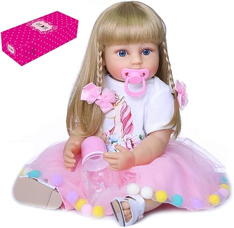 Amazon Co Jp 赤ちゃん人形 可愛い 癒し リボーンドール お座り可能 服着せ替え シリコーン製 55cm 出産祝い 贈り物 お誕生日祝い 知育玩具 ホーム キッチン