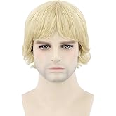 Topcosplay Mens Wigs Blonde Short Man Wigs Blond Cosplay Halloween Character Costume Party Wig