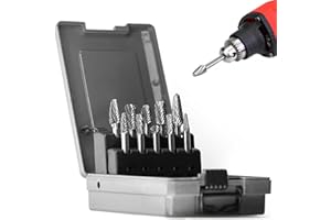 Carbide Rotary Burr Set 1/4'' Shank, 10PCS 1/4 Die Grinder Bits Double Cut Grinding Tool for Metal Wood Jade Carving Engravin