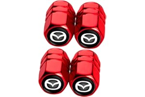 CAYBE Metal Auto Car Tire Valve Stem Caps Compatible with Mazda CX-5 CX-7 CX-8 M6 MX5 RX7 RX8 A8 CX9 MX6 R3 M2 M5 All Models Wheel Cap, Air Valve Caps Styling Decoration Accessories 4pcs