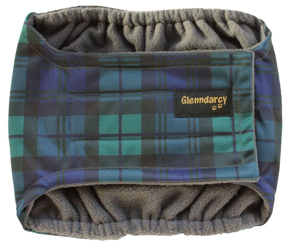 Glenndarcy Male Dog Belly Band - Urine Incontinence (Medium Band only, Black Watch)
