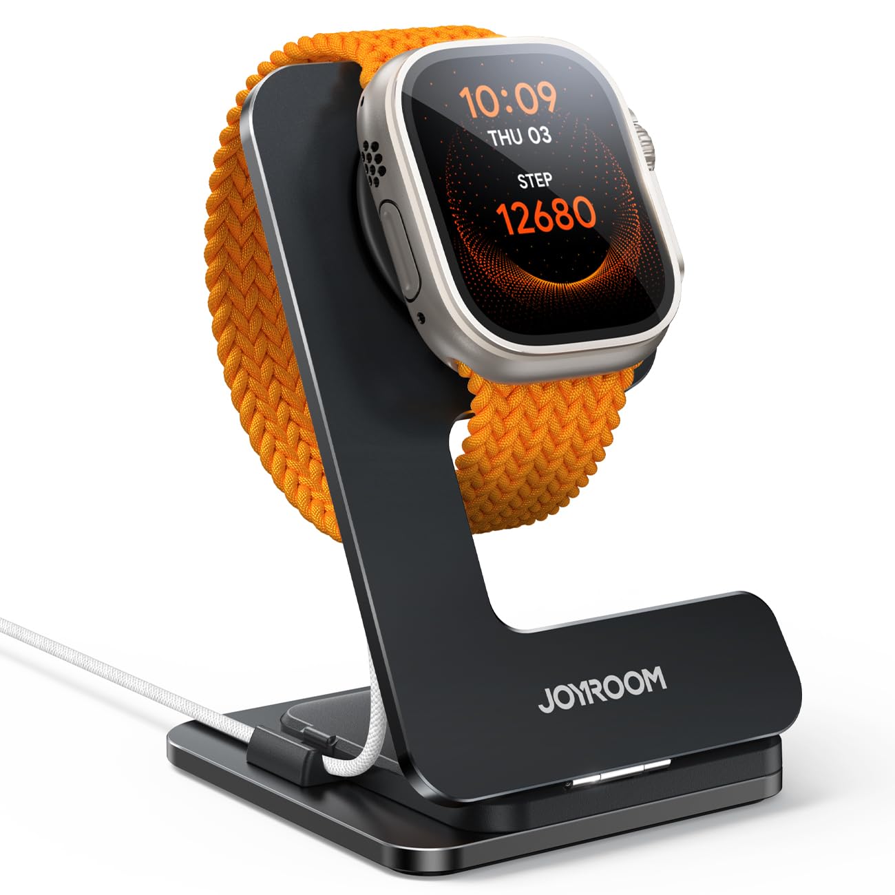 JOYROOM Watch Stand for Apple Watch Magnetic Fast Charging- Desk Charger Stand Holder Dock for Apple iWatch Ultra3/2/1, Series 11/10/9/8/7/6/5/4/3/2/1, SE3/2/1 (49/46/45/44/42/41/40/38mm)(Black)