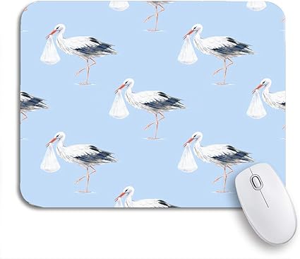 Amazon Co Jp Ninehasa 可愛いマウスパッド コウノトリと赤ちゃんの水彩画の新生児の少年ブルー滑り止めゴムバッキングノートブックマウスマット用コンピューターのマウスパッド Computers Peripherals